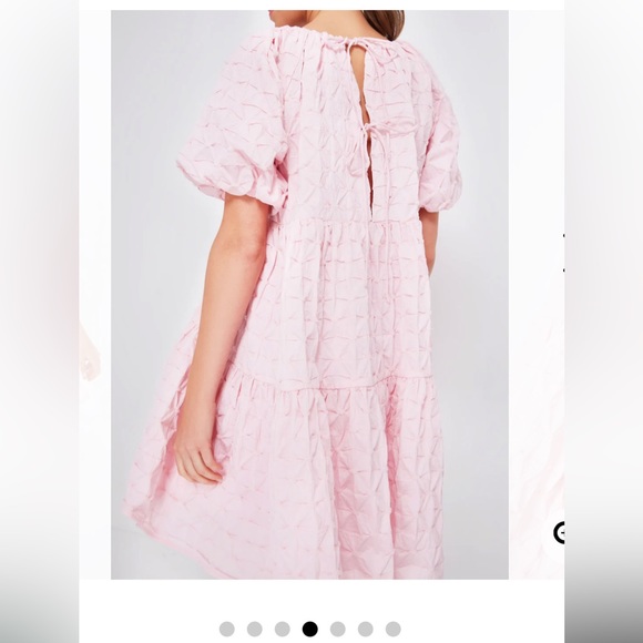 Tuckernuck hyacinth House pink Diamond Textured Isabella mini dress Size L NWT - Picture 2 of 12